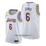 Maillot Los Angeles Lakers Lebron James No 6 Association 2019-20 Blanc