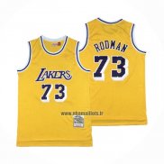 Maillot Los Angeles Lakers Dennis Rodman NO 73 Mitchell & Ness 1998-99 Jaune