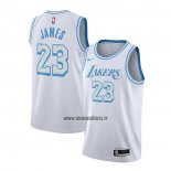 Maillot Los Angeles Lakers Lebron James No 23 Ville 2020-21 Blanc