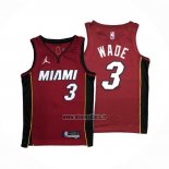 Maillot Miami Heat Dwyane Wade NO 3 Statement 2020-21 Rouge