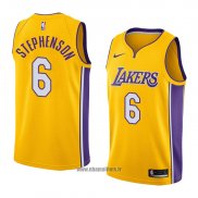 Maillot Los Angeles Lakers Lance Stephenson No 6 Icon 2017-18 Or