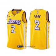 Maillot Los Angeles Lakers Quinn Cook NO 2 Ville 2019-20 Jaune