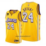 Maillot Los Angeles Lakers Kobe Bryant No 24 Ville 2019-20 Jaune