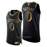 Maillot Los Angeles Lakers Kobe Bryant No 8 Gold Black Mamba Noir Or