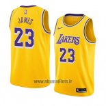 Maillot Los Angeles Lakers Lebron James No 23 Icon Jaune