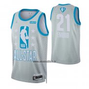 Maillot All Star 2022 Philadelphia 76ers Joel Embiid NO 21 Gris