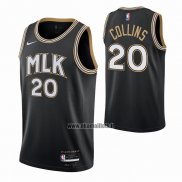 Maillot Atlanta Hawks John Collins NO 20 Ville 2020-21 Noir