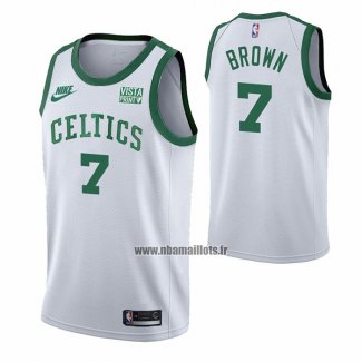 Maillot Boston Celtics Jaylen Brown NO 7 75th Anniversary Blanc