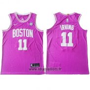 Maillot Boston Celtics Kyrie Irving No 11 Authentique Rosa