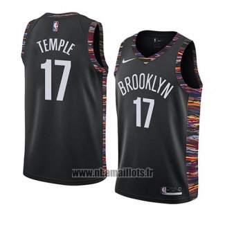 Maillot Brooklyn Nets Garrett Temple No 17 Ville 2019 Noir