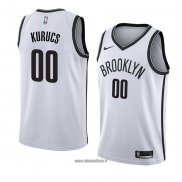 Maillot Brooklyn Nets Rodions Kurucs No 00 Association 2018 Blanc