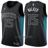 Maillot Charlotte Hornets Kemba Walker No 15 Ville 2018 Noir