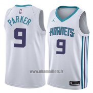 Maillot Charlotte Hornets Tony Parker No 9 Association 2018 Blanc