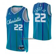 Maillot Charlotte Hornets Vernon Carey JR. NO 22 Ville 2021-22 Bleu