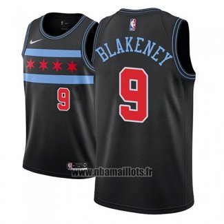 Maillot Chicago Bulls Antonio Blakeney No 9 Ville 2018-19 Noir