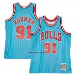 Maillot Chicago Bulls Dennis Rodman NO 91 Mitchell & Ness 1995-96 Bleu
