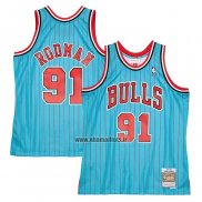 Maillot Chicago Bulls Dennis Rodman NO 91 Mitchell & Ness 1995-96 Bleu