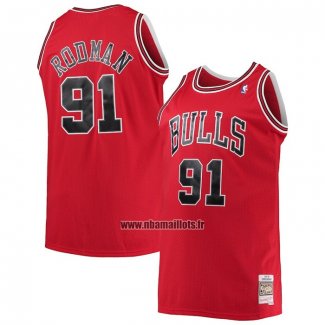 Maillot Chicago Bulls Dennis Rodman NO 91 Mitchell & Ness 1997-98 Rouge