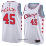 Maillot Chicago Bulls Denzel Valentine No 45 Ville 2018 Blanc