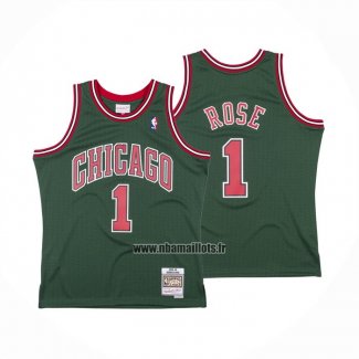 Maillot Chicago Bulls Derrick Rose NO 1 Mitchell & Ness 2008-09 Vert2