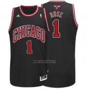 Maillot Chicago Bulls Derrick Rose No 1 Retro Noir