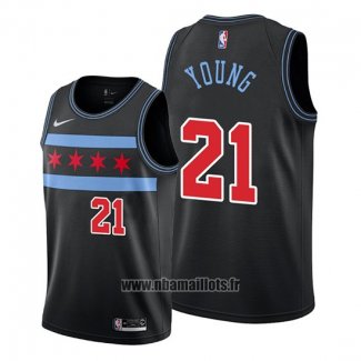 Maillot Chicago Bulls Thaddeus Young No 21 Ville Noir