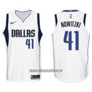 Maillot Dallas Mavericks Dirk Nowitzki No 41 2017-18 Blanc