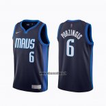 Maillot Dallas Mavericks Kristaps Porzingis No 6 Earned 2020-21 Bleu