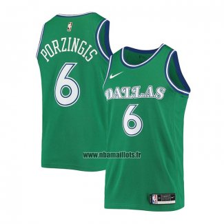 Maillot Dallas Mavericks Kristaps Porzingis No 6 Hardwood Classic 2020-21 Vert