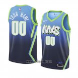 Maillot Dallas Mavericks Personnalise Ville Edition 2019-20 Bleu