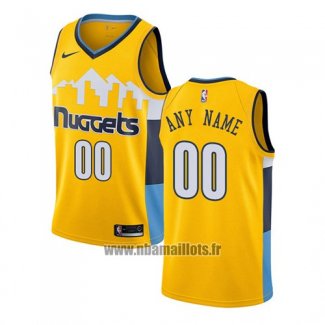 Maillot Denver Nuggets Personnalise Statement 2017-18 Jaune