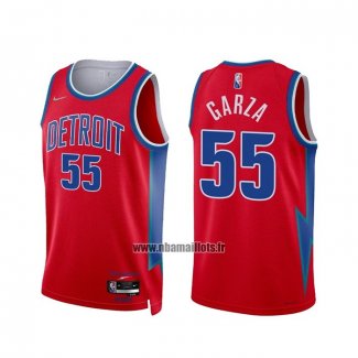 Maillot Detroit Pistons Luka Garza NO 55 Ville 2021-22 Rouge