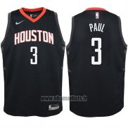 Maillot Enfant Houston Rockets Chris Paul No 3 Statehommet 2017-18 Noir