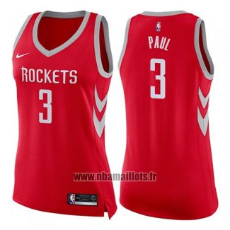 Maillot Femme Houston Rockets Chris Paul No 3 Icon 2017-18 Rouge