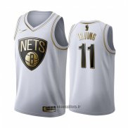 Maillot Golden Edition Brooklyn Nets Kyrie Irving No 11 Blanc