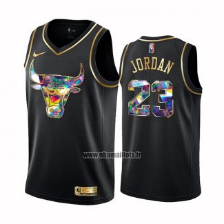 Maillot Golden Edition Chicago Bulls Michael Jordan NO 23 2021-22 Noir