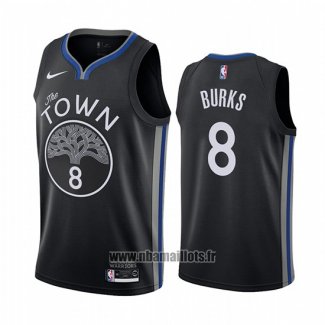 Maillot Golden State Warriors Alec Burks No 8 Ville Noir