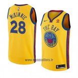 Maillot Golden State Warriors Alfonzo Mckinnie No 28 Ville 2018-19 Jaune