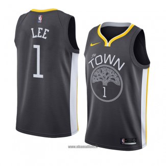 Maillot Golden State Warriors Damion Lee No 1 Statement 2018 Noir