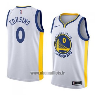 Maillot Golden State Warriors Demarcus Cousins No 0 Association 2018-19 Blanc