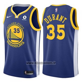 Maillot Golden State Warriors Kevin Durant No 35 2017-18 Bleu