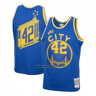 Maillot Golden State Warriors Nate Thurmond No 42 Mitchell & Ness 1966-67 Bleu