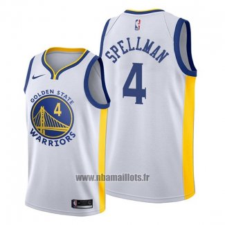 Maillot Golden State Warriors Omari Spellman No 4 Association Blanc