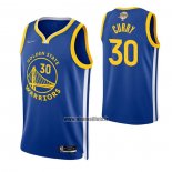 Maillot Golden State Warriors Stephen Curry NO 30 Icon 2022 NBA Finals Bleu