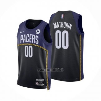 Maillot Indiana Pacers Bennedict Mathurin NO 00 Ville 2022-23 Bleu