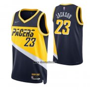 Maillot Indiana Pacers Isaiah Jackson NO 23 Ville 2021-22 Bleu