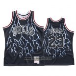Maillot Lightning Chicago Bulls Michael Jordan No 23 Noir