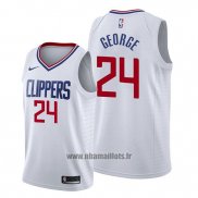 Maillot Los Angeles Clippers Paul George No 24 Association 2019-20 Blanc