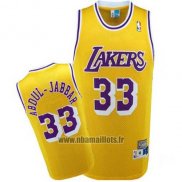 Maillot Los Angeles Lakers Kareem Abdul-jabbar No 33 Retro Jaune