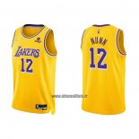 Maillot Los Angeles Lakers Kendrick Nunn NO 12 75th Anniversary 2021-22 Jaune